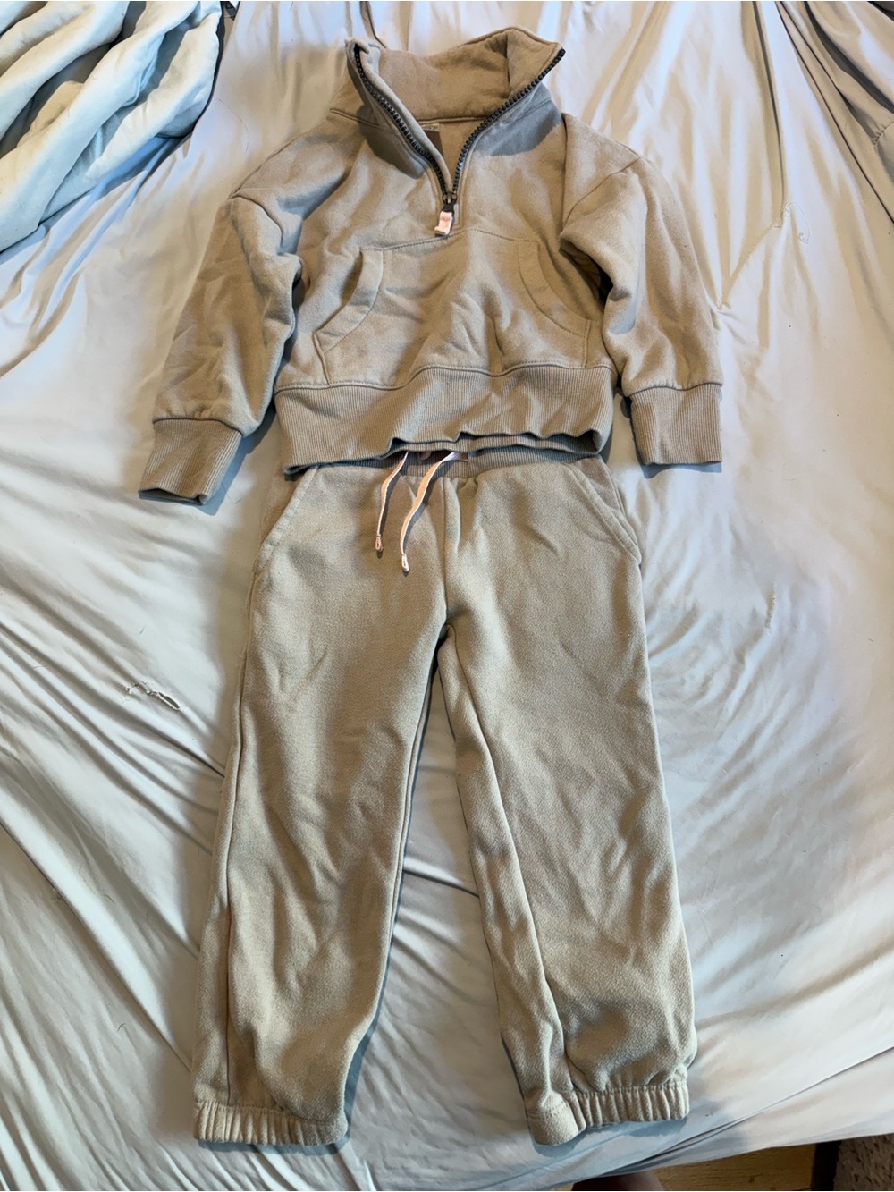 Carter's Light Gray Fleece Pullover Hoodie & Jogger Set